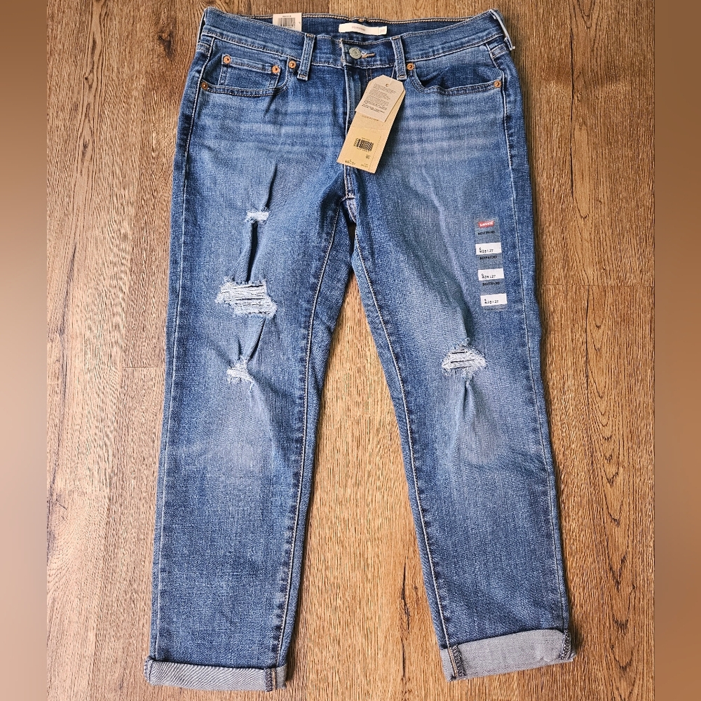 Levi's Boyfriend Cropped Mid Rise Jeans W28 L27